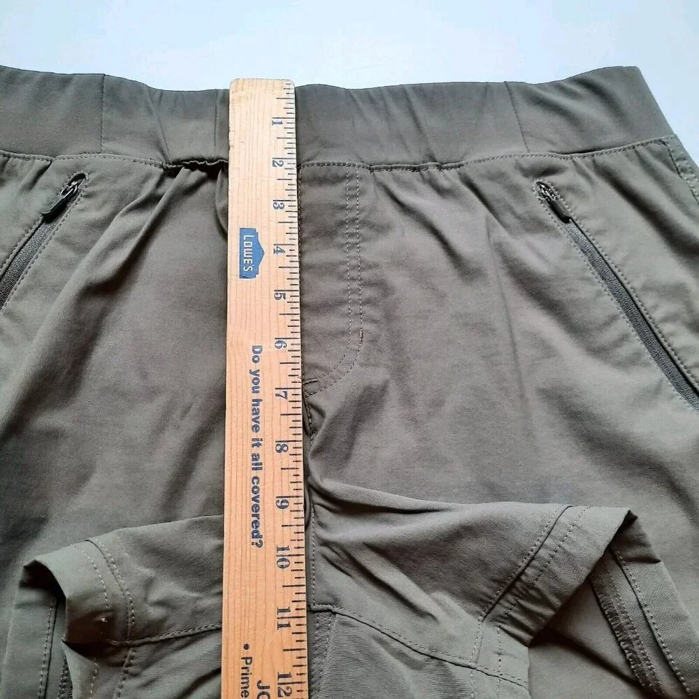 Eddie Bauer First Ascent Shorts Womens 12 Green Pull On Hiking Stretch‎ Nylon